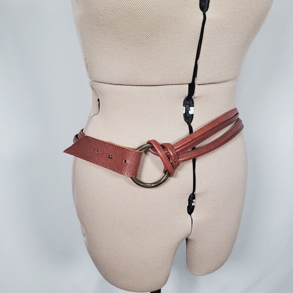 Lauren Ralph Lauren Accessories - Ralph Lauren Women’s Brown Leather Belt Medium Tri-Strap O-Ring Fits 33-35"